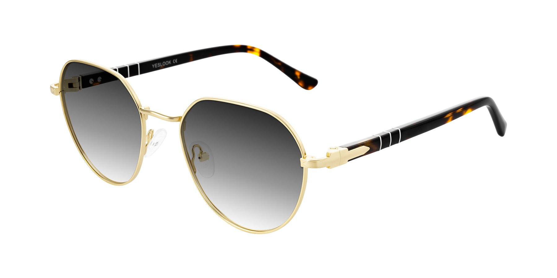 Angle of Qeenah in Gold with Gray Gradient Lenses