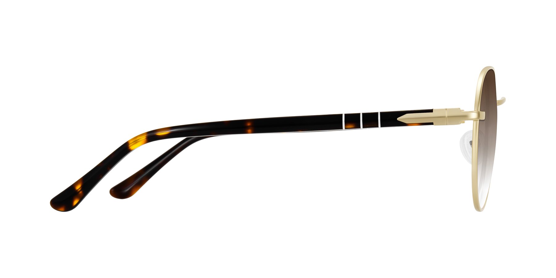 Side of Qeenah in Gold with Brown Gradient Lenses