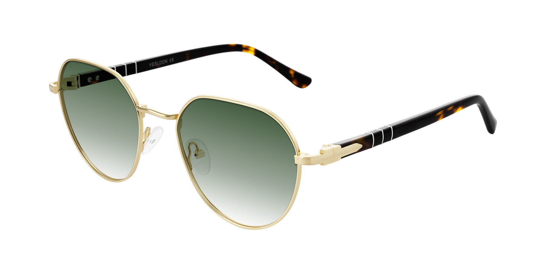 Angle of Qeenah in Gold with Green Gradient Lenses