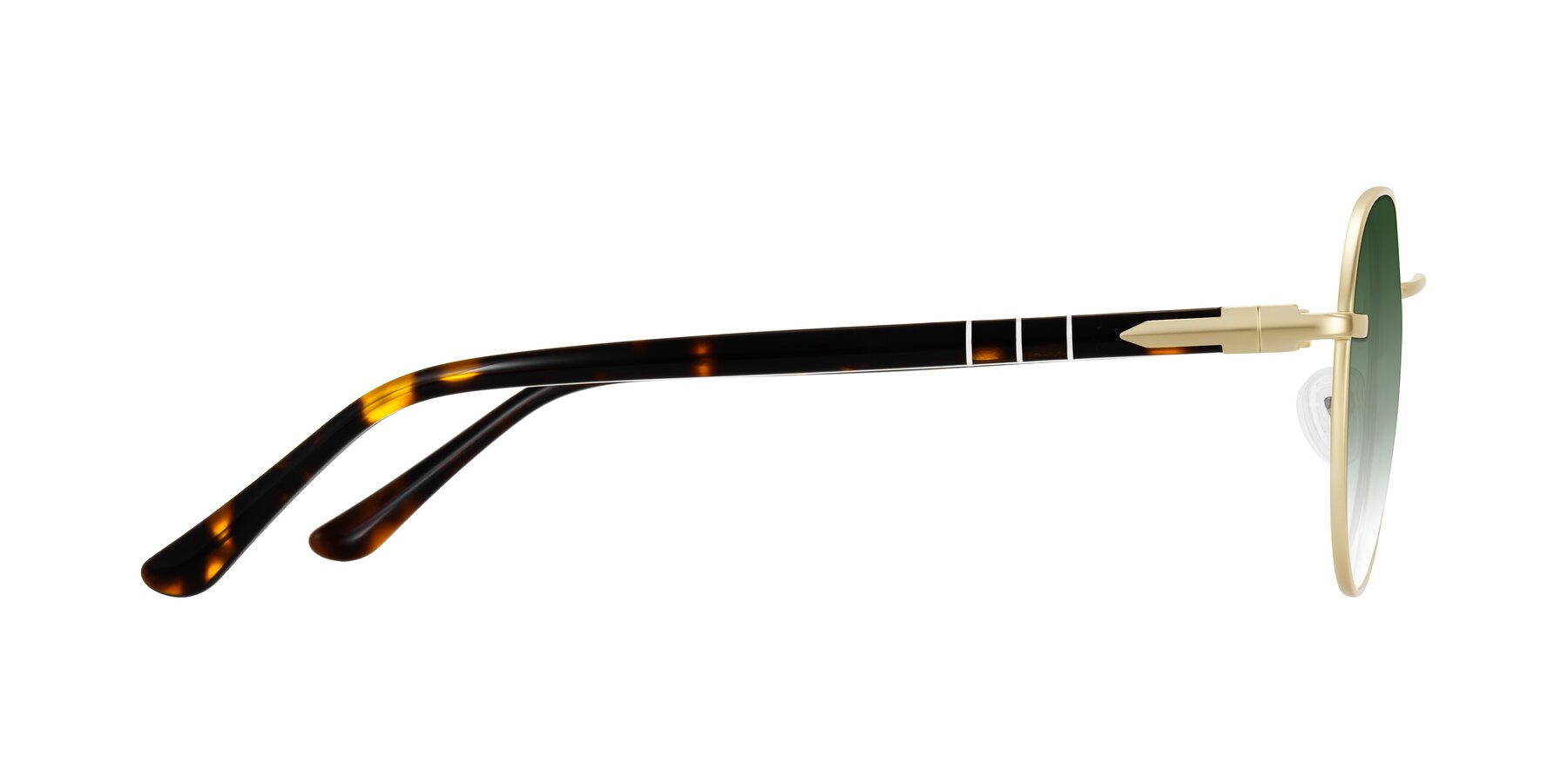 Side of Qeenah in Gold with Green Gradient Lenses