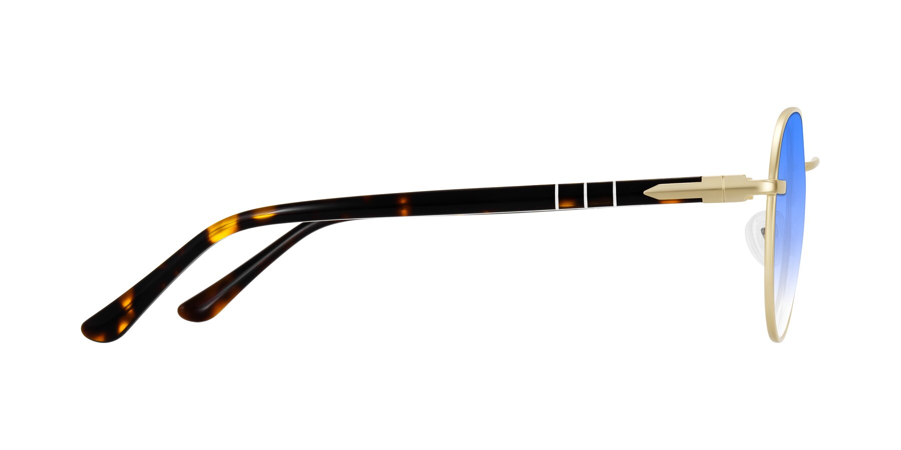 Side of Qeenah in Gold with Blue Gradient Lenses