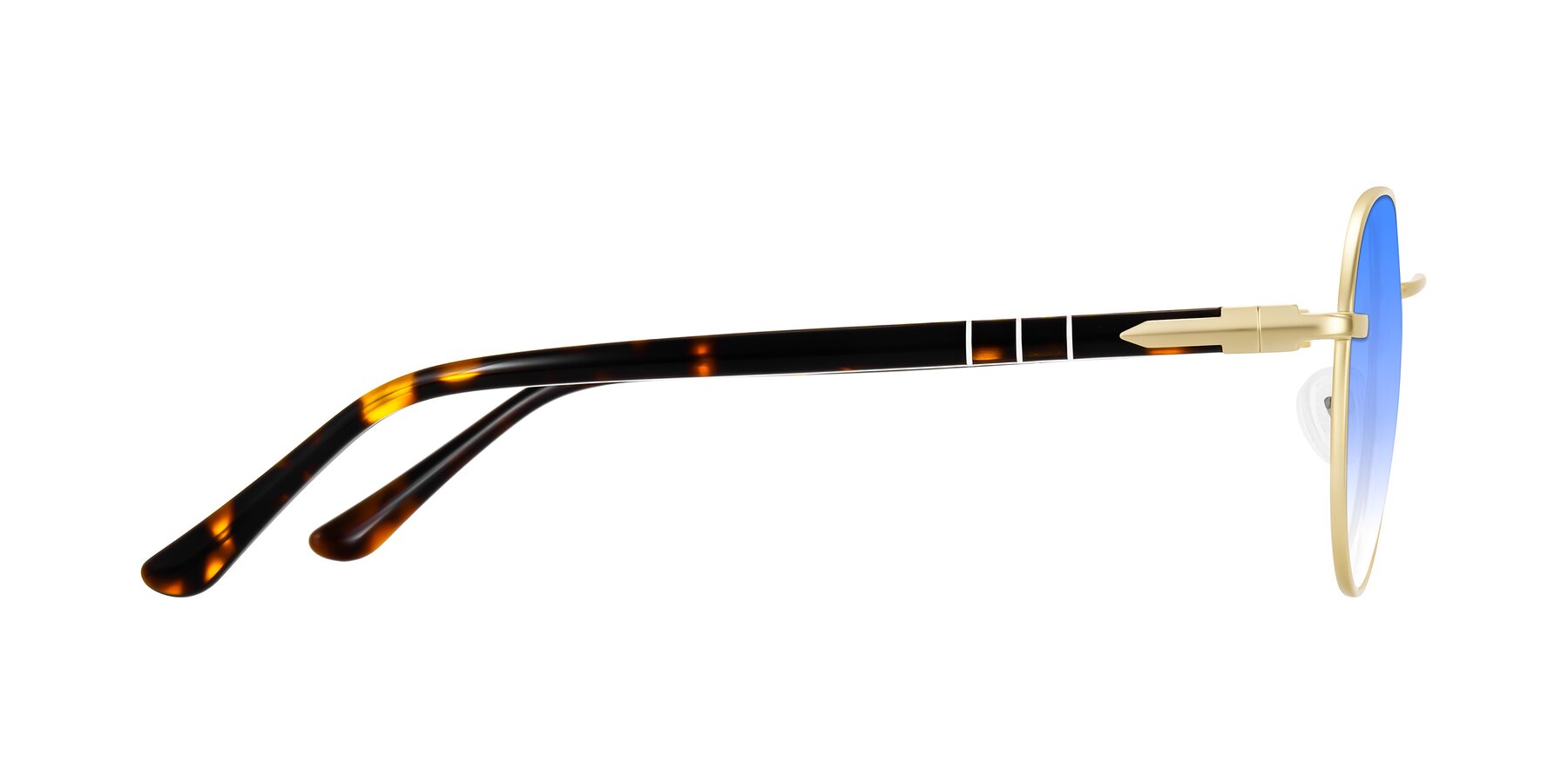 Side of Qeenah in Gold with Blue Gradient Lenses