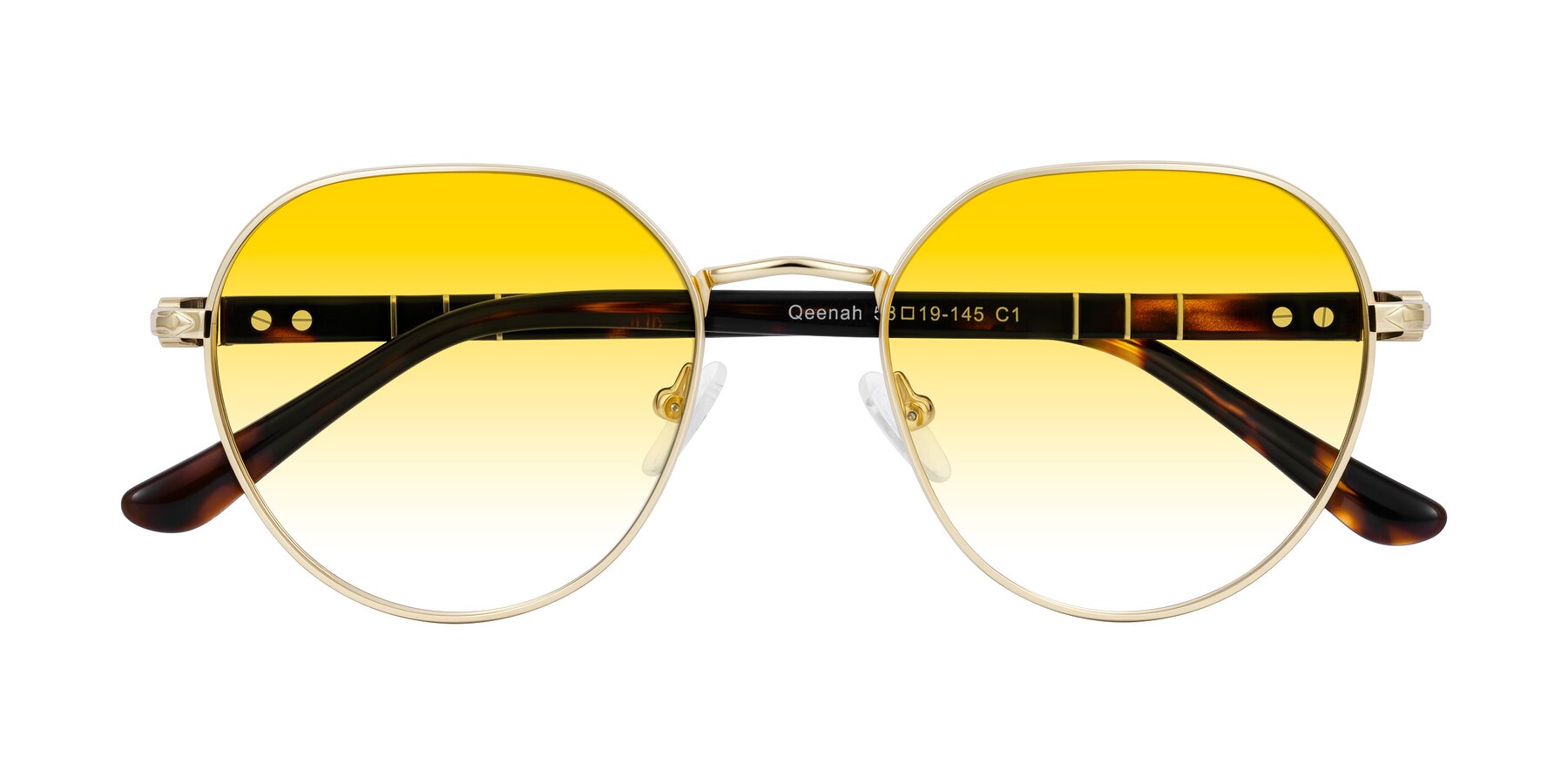 Folded Front of Qeenah in Gold with Yellow Gradient Lenses