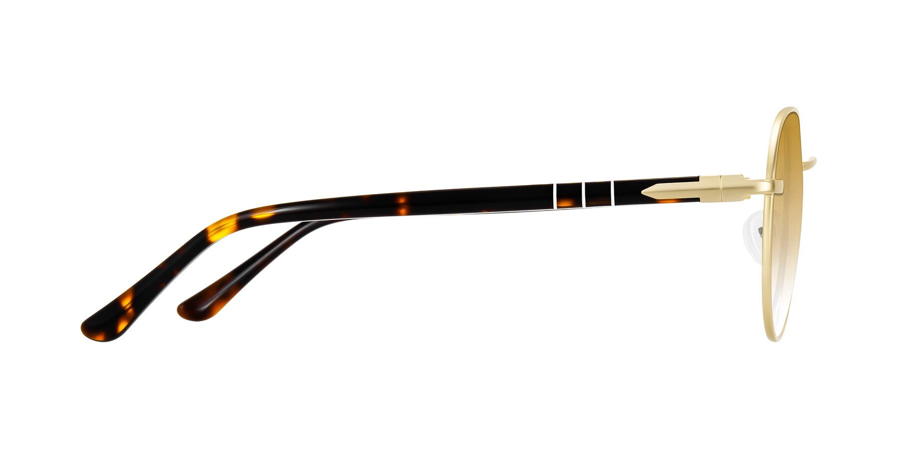 Side of Qeenah in Gold with Champagne Gradient Lenses