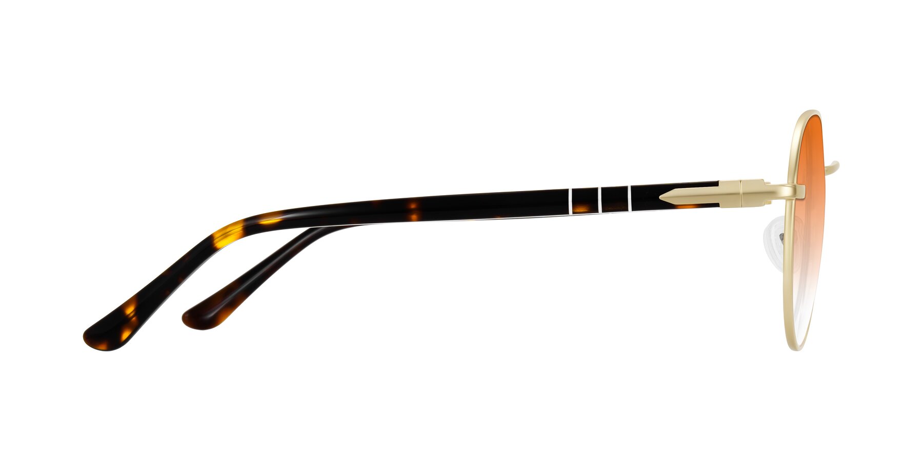 Side of Qeenah in Gold with Orange Gradient Lenses