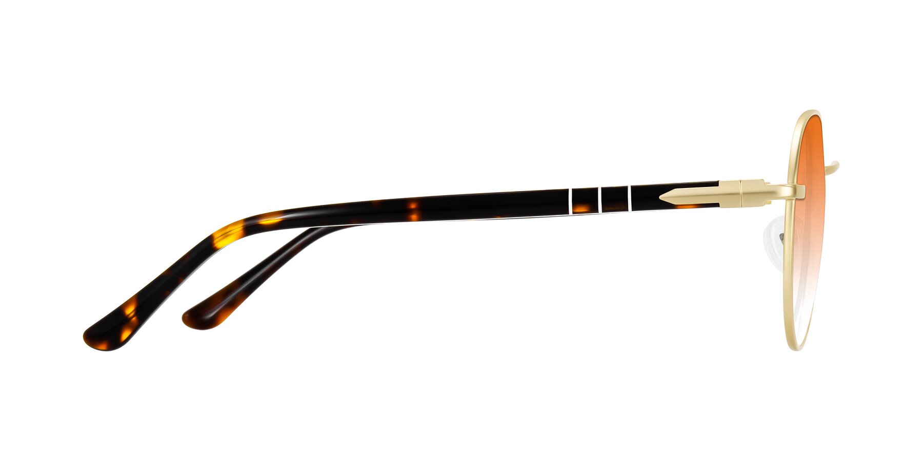 Side of Qeenah in Gold with Orange Gradient Lenses
