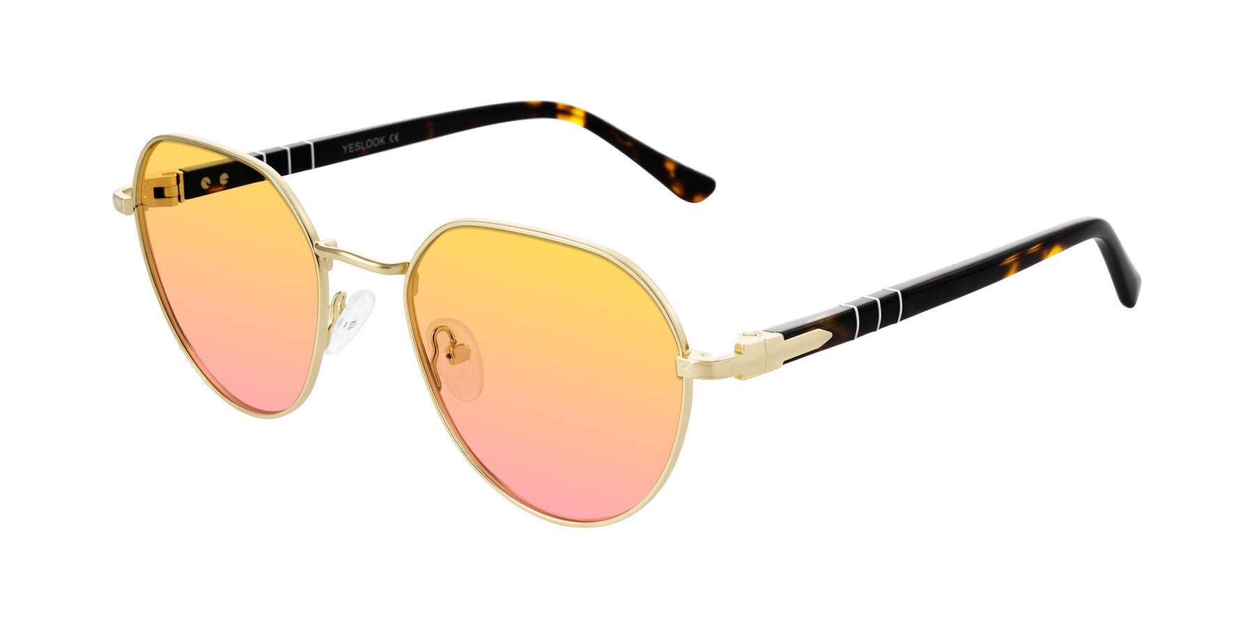 Angle of Qeenah in Gold with Yellow / Pink Gradient Lenses