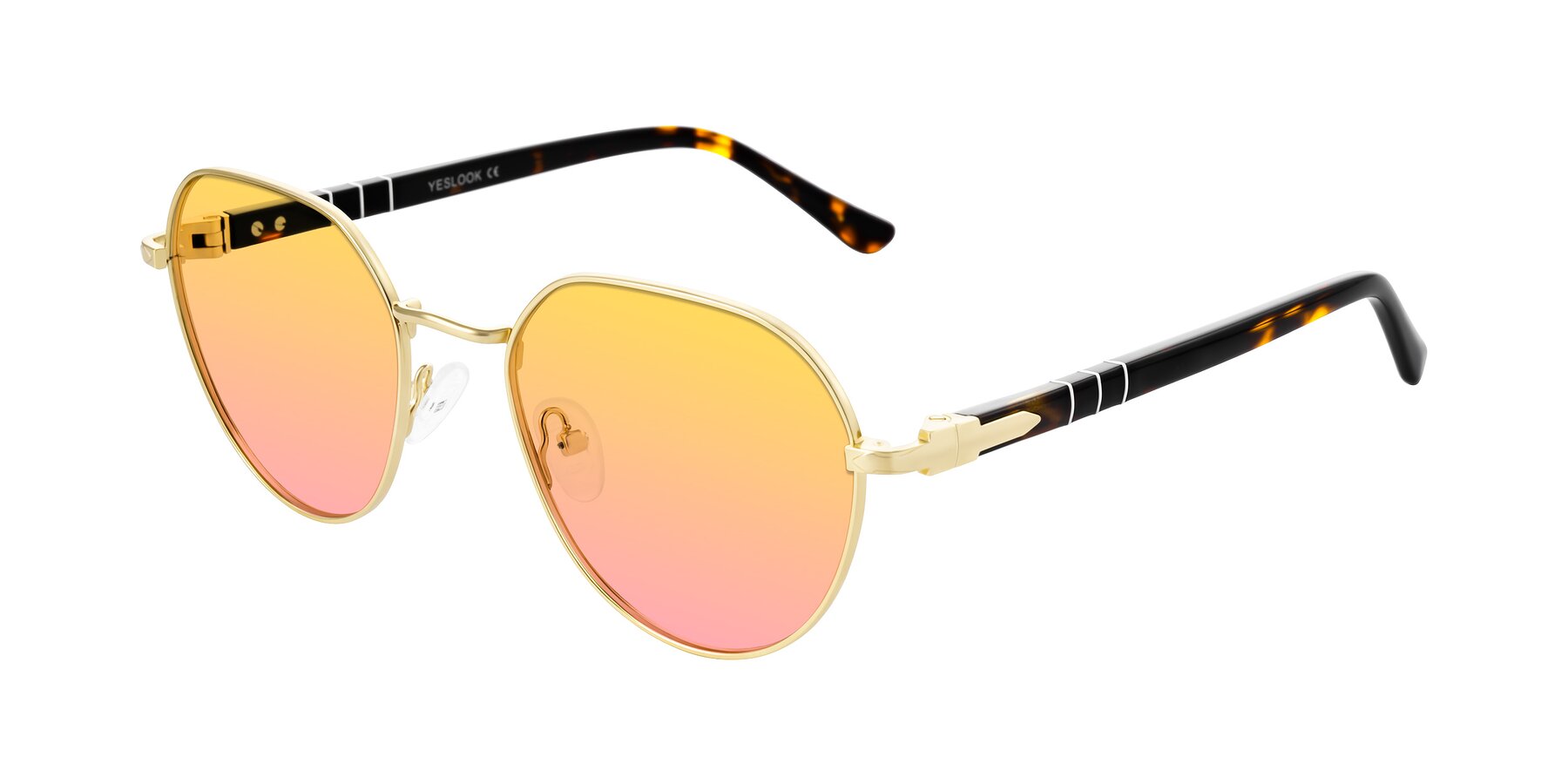 Angle of Qeenah in Gold with Yellow / Pink Gradient Lenses