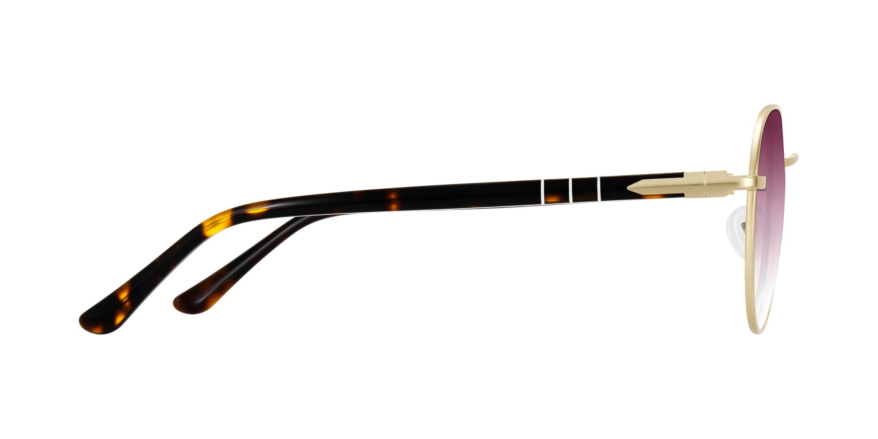 Side of Qeenah in Gold with Wine Gradient Lenses