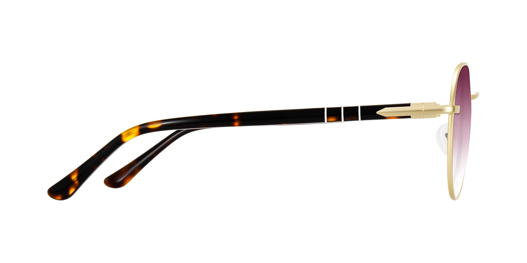 Side of Qeenah in Gold with Wine Gradient Lenses