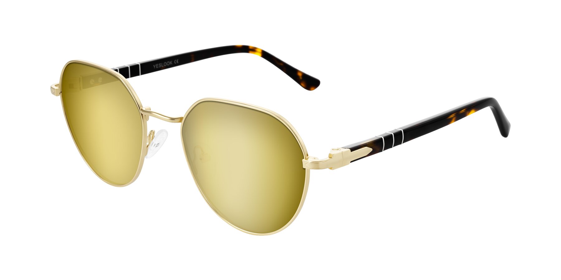 Angle of Qeenah in Gold with Gold Mirrored Lenses