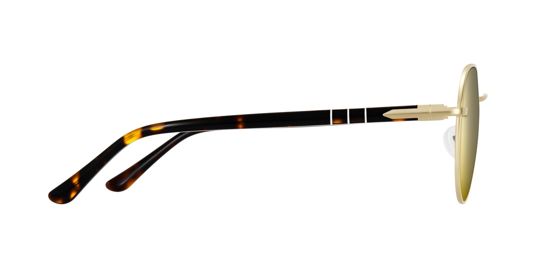 Side of Qeenah in Gold with Gold Mirrored Lenses