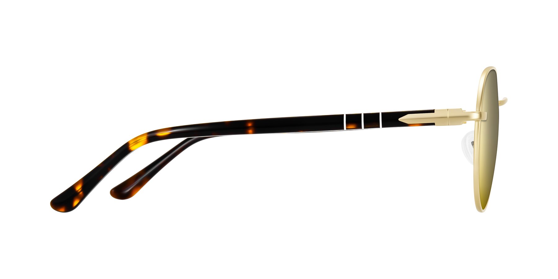 Side of Qeenah in Gold with Gold Mirrored Lenses