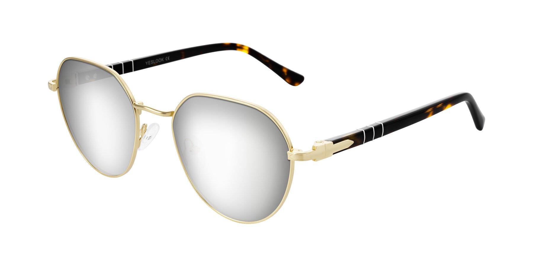 Angle of Qeenah in Gold with Silver Mirrored Lenses