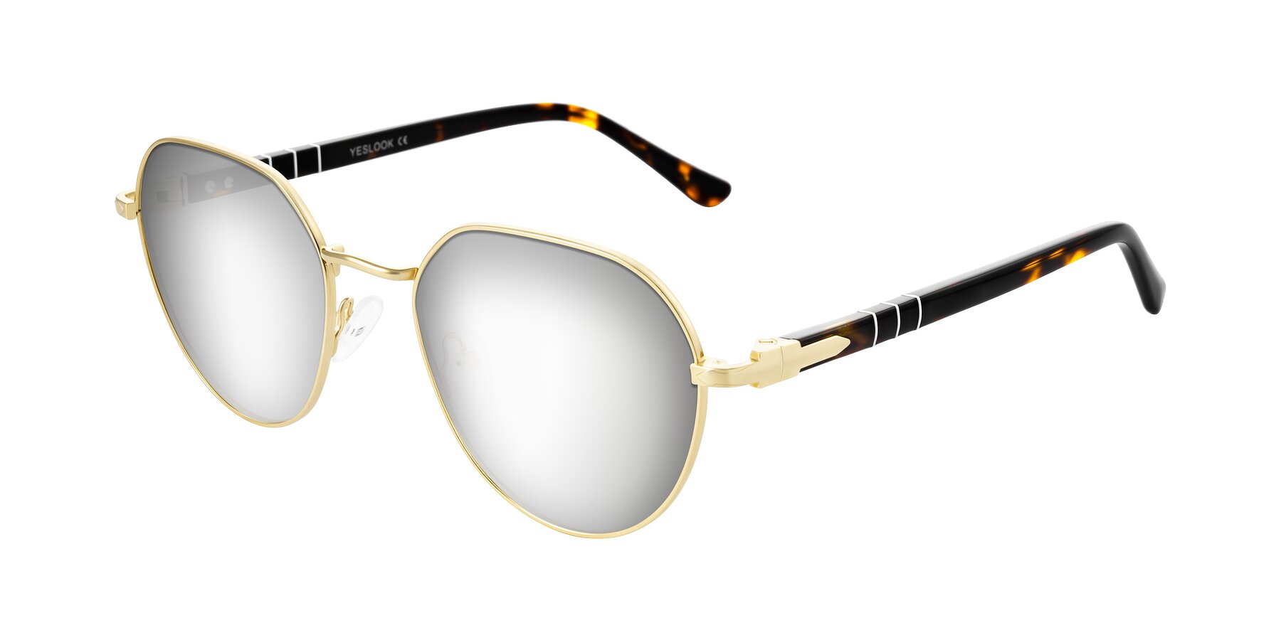 Angle of Qeenah in Gold with Silver Mirrored Lenses