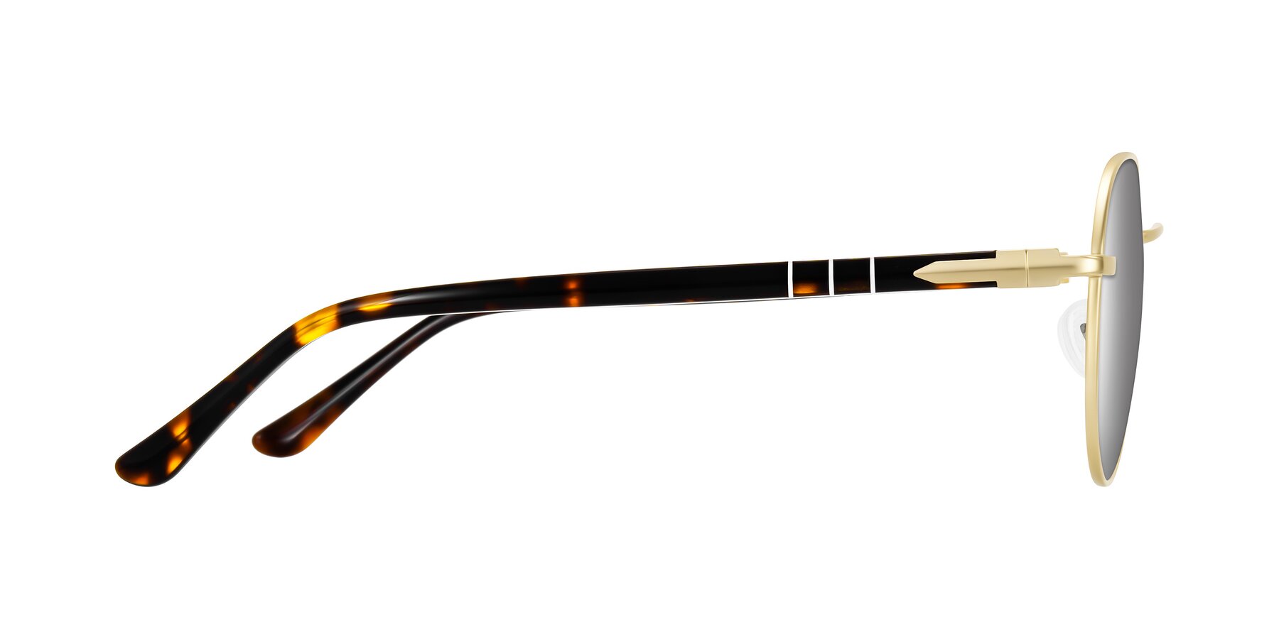 Side of Qeenah in Gold with Silver Mirrored Lenses