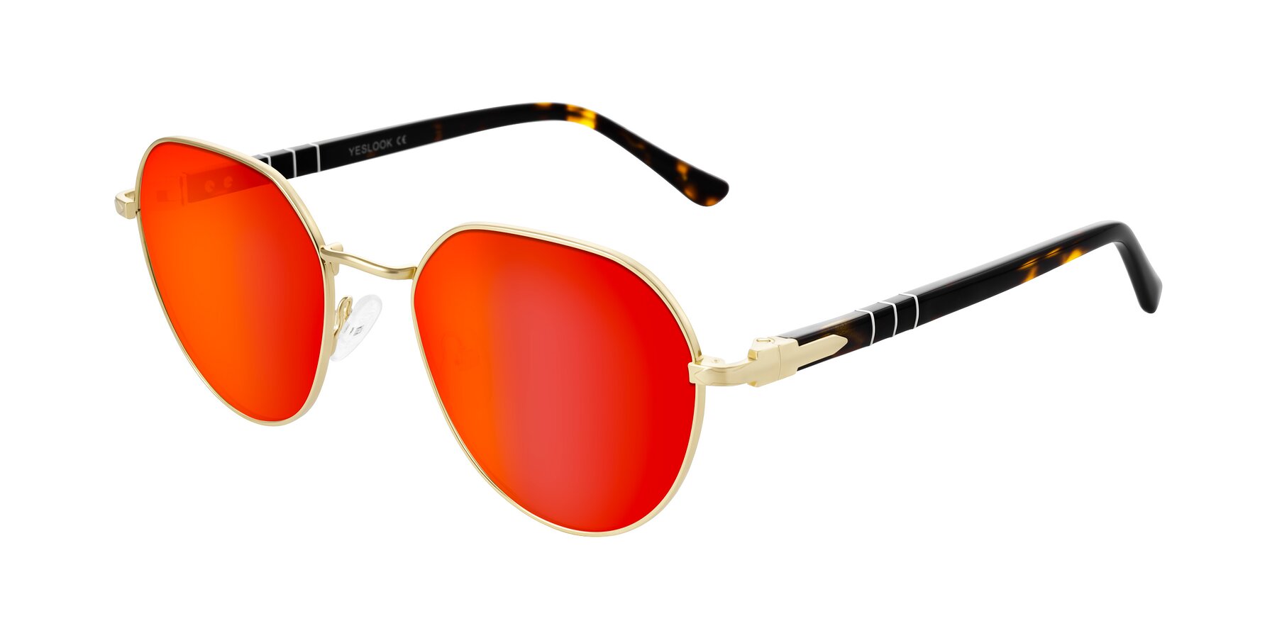 Angle of Qeenah in Gold with Red Gold Mirrored Lenses