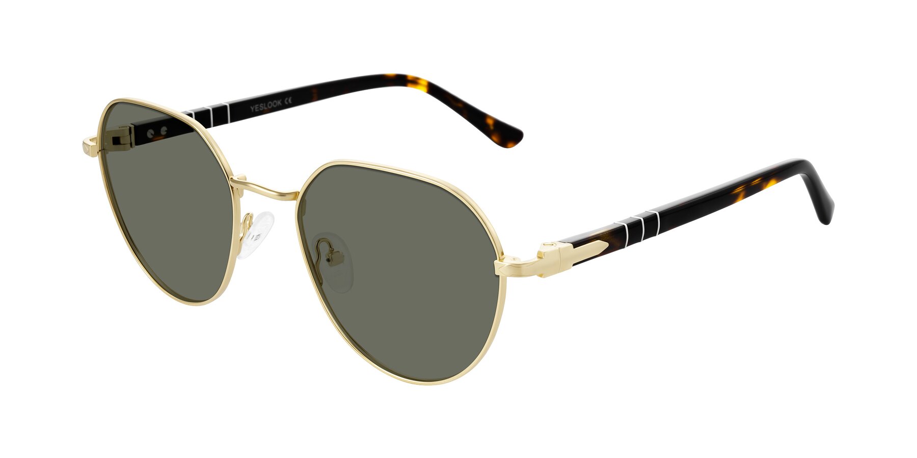 Angle of Qeenah in Gold with Gray Polarized Lenses