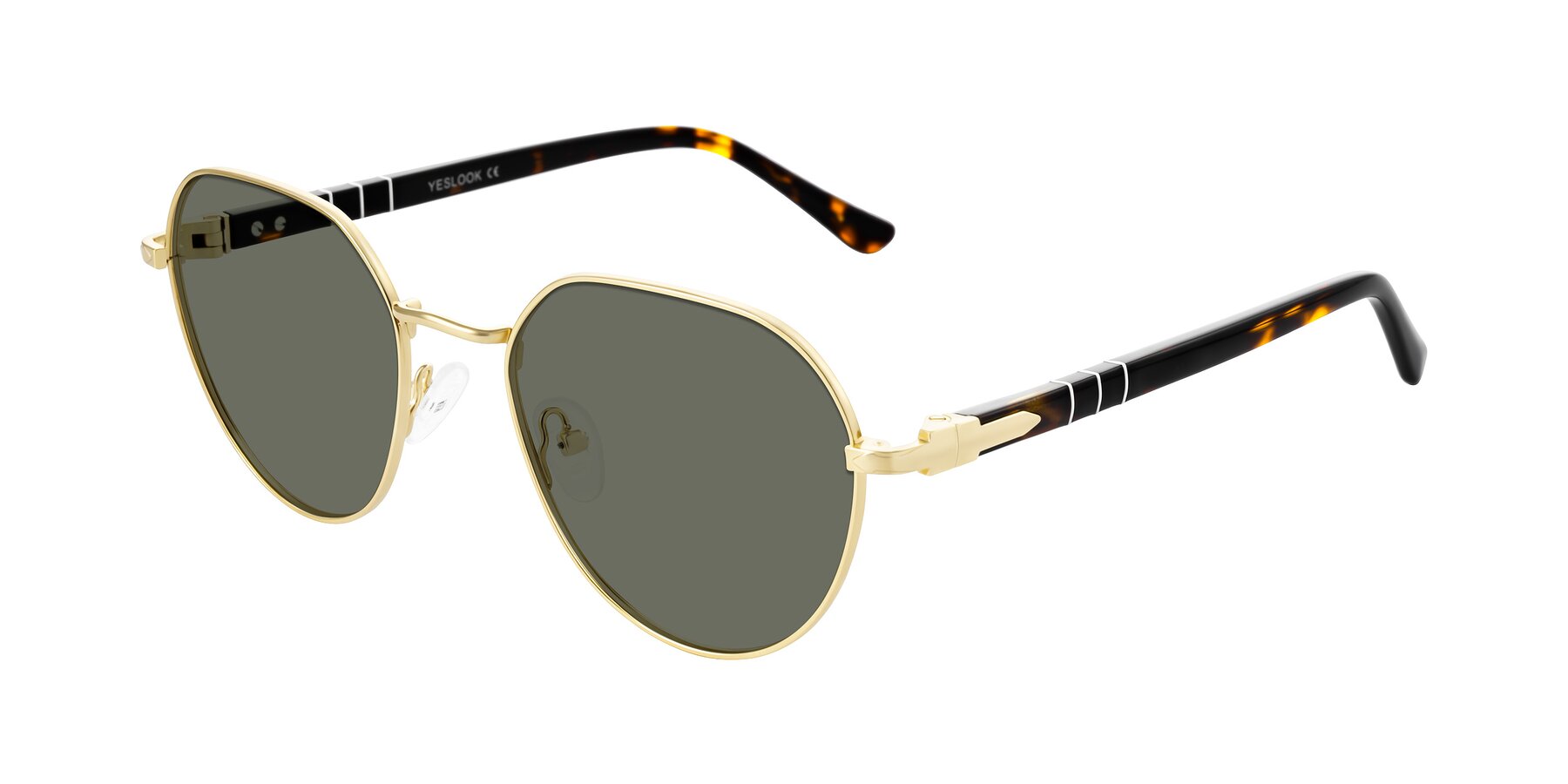 Angle of Qeenah in Gold with Gray Polarized Lenses