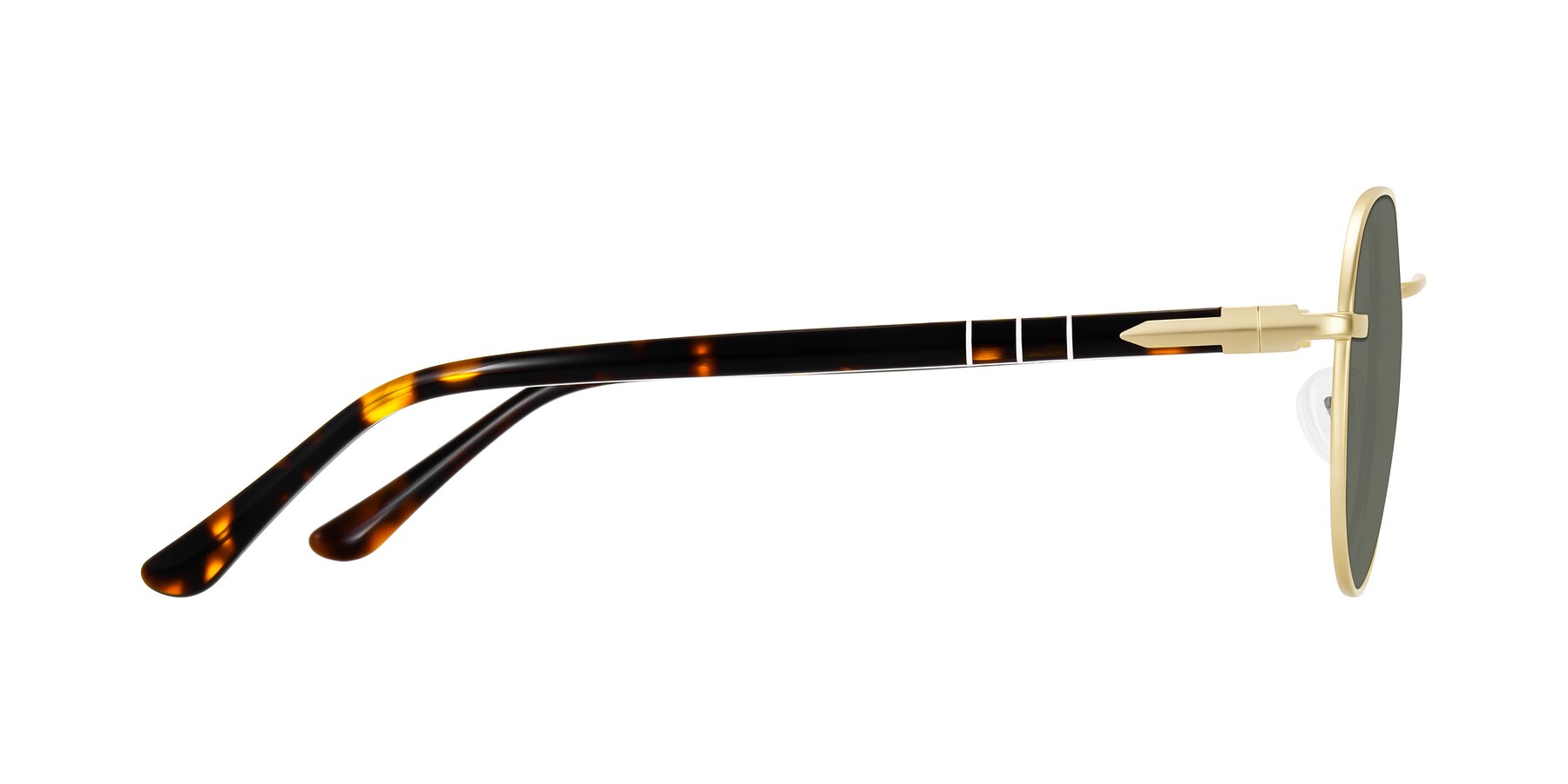 Side of Qeenah in Gold with Gray Polarized Lenses