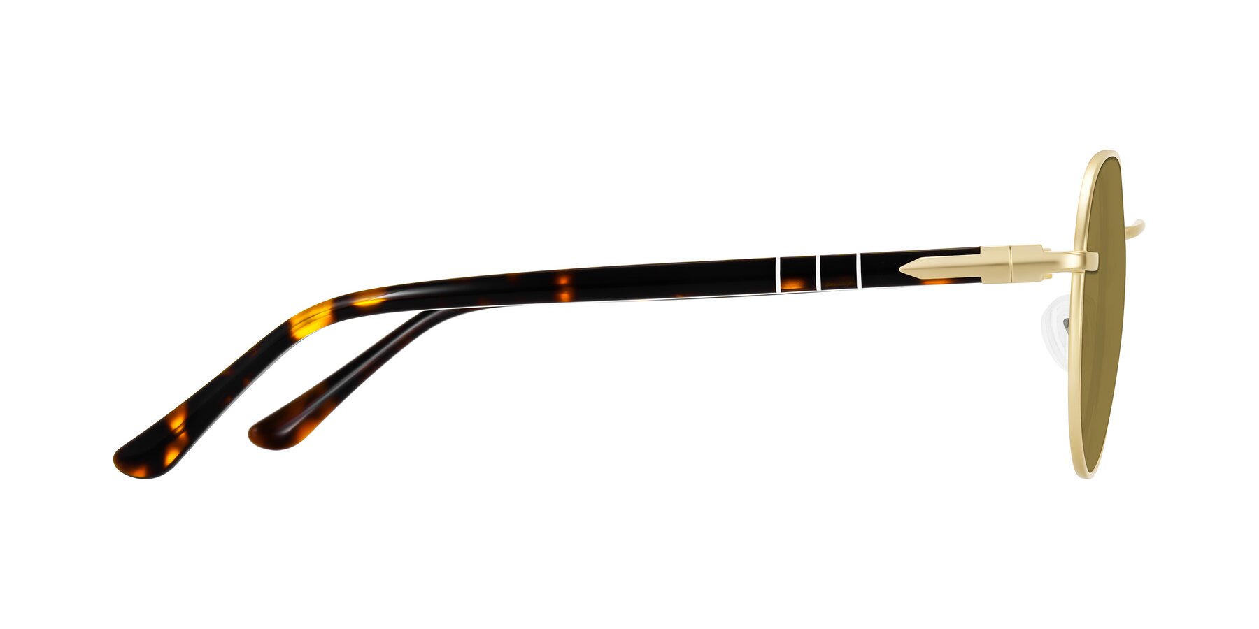 Side of Qeenah in Gold with Brown Polarized Lenses