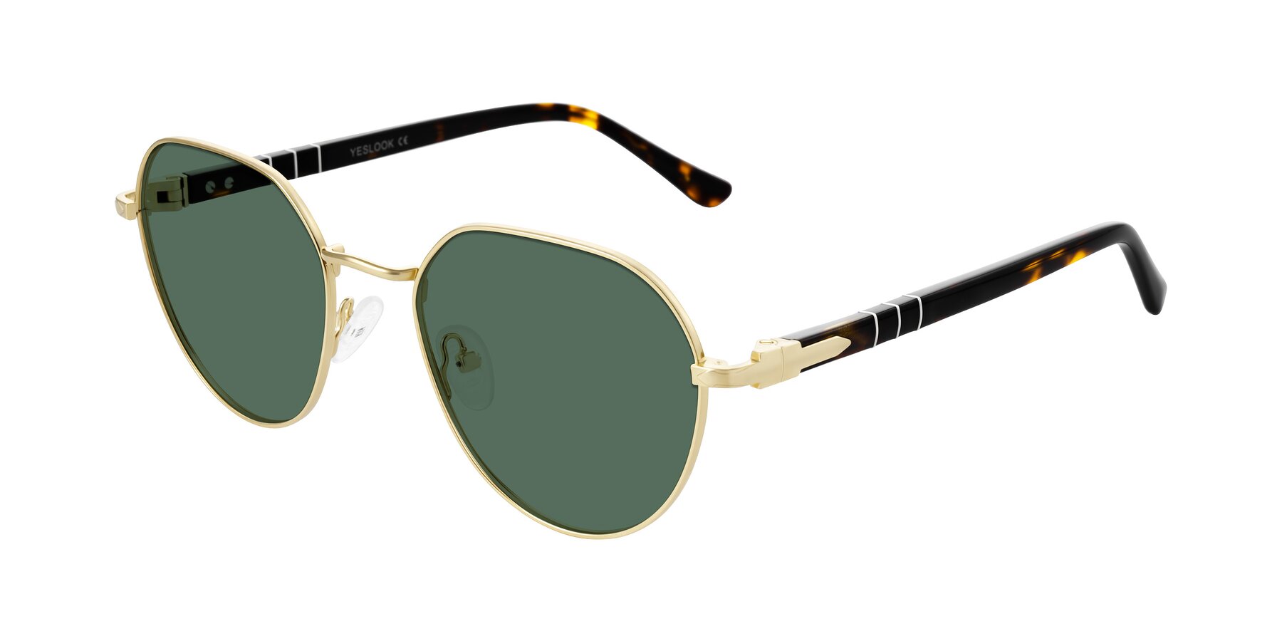 Angle of Qeenah in Gold with Green Polarized Lenses