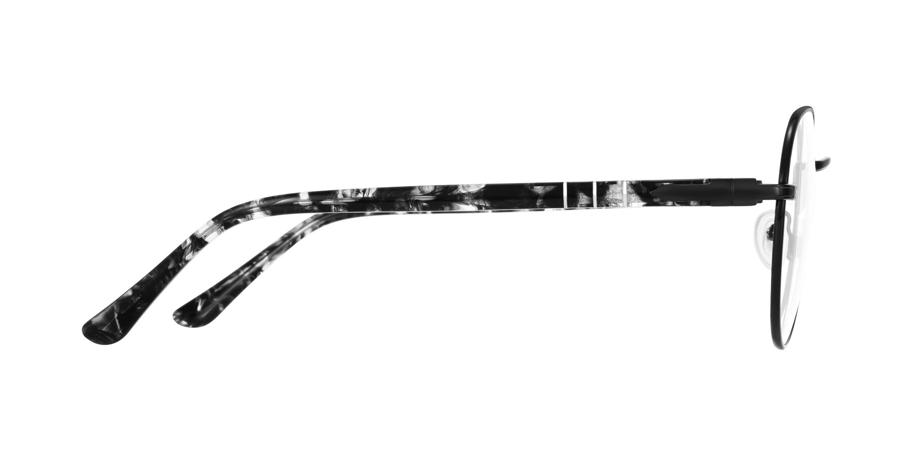 Side of Qeenah in Black with Clear Blue Light Blocking Lenses