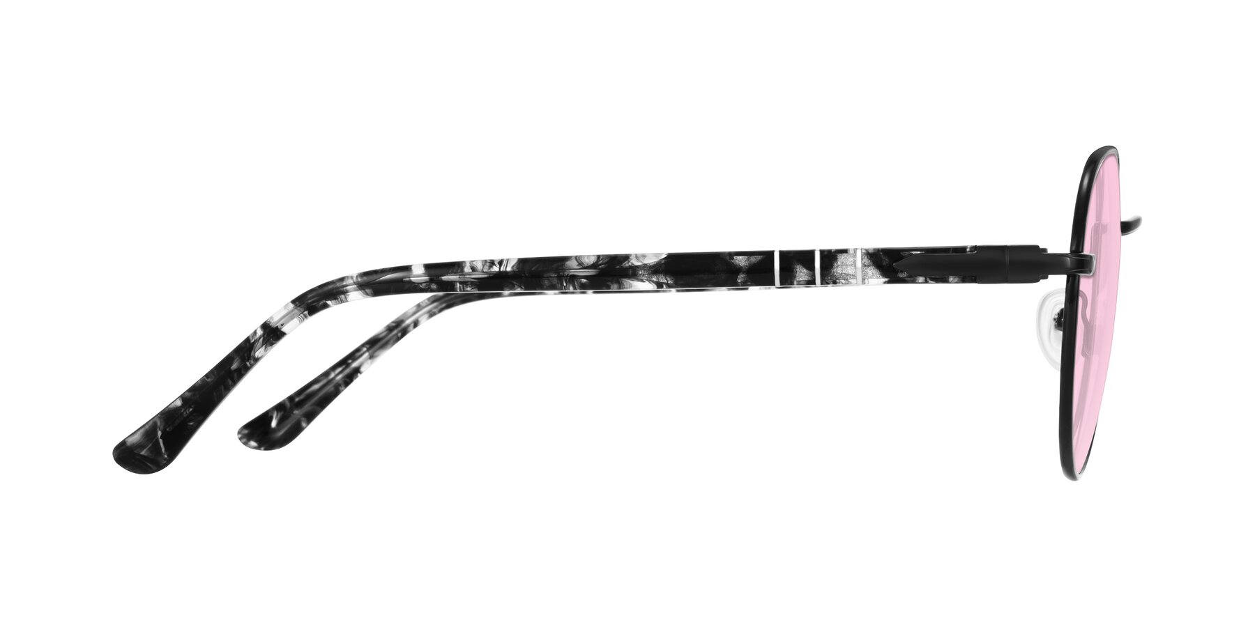 Side of Qeenah in Black with Light Pink Tinted Lenses