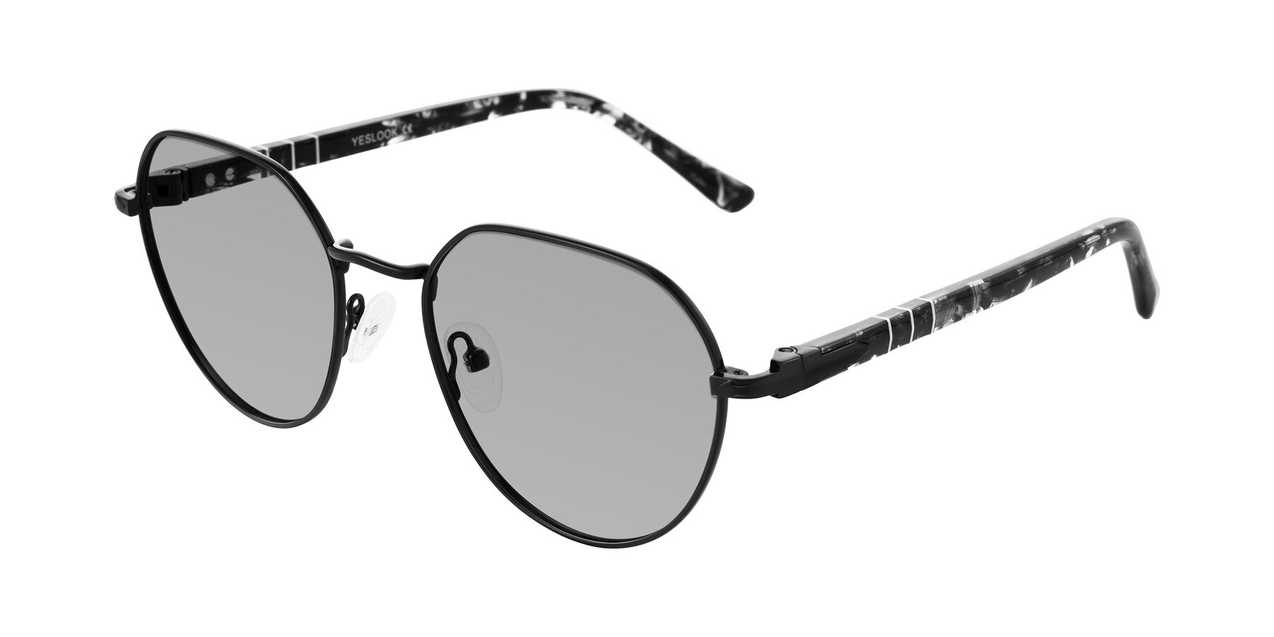 Angle of Qeenah in Black with Light Gray Tinted Lenses