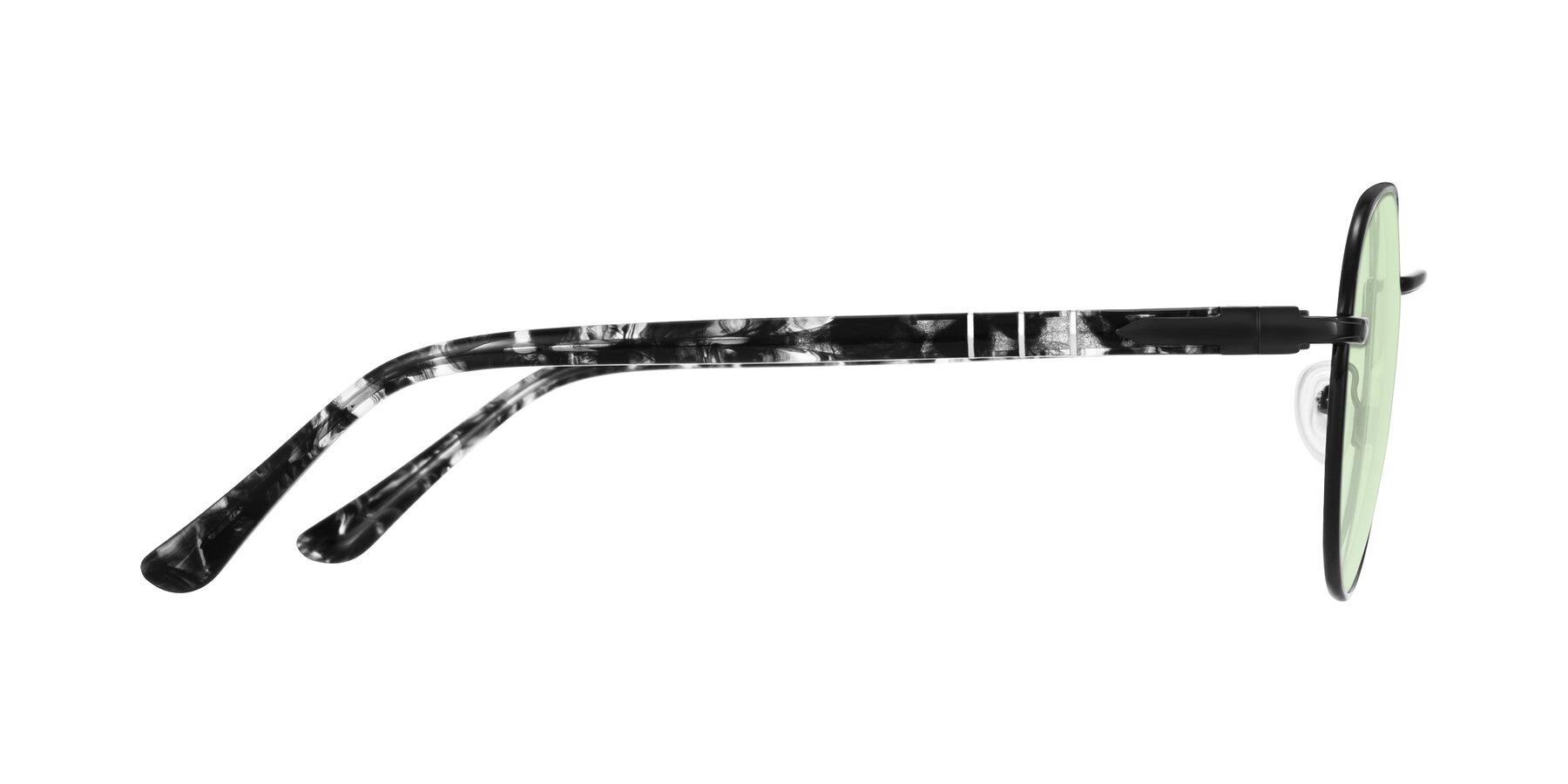 Side of Qeenah in Black with Light Green Tinted Lenses