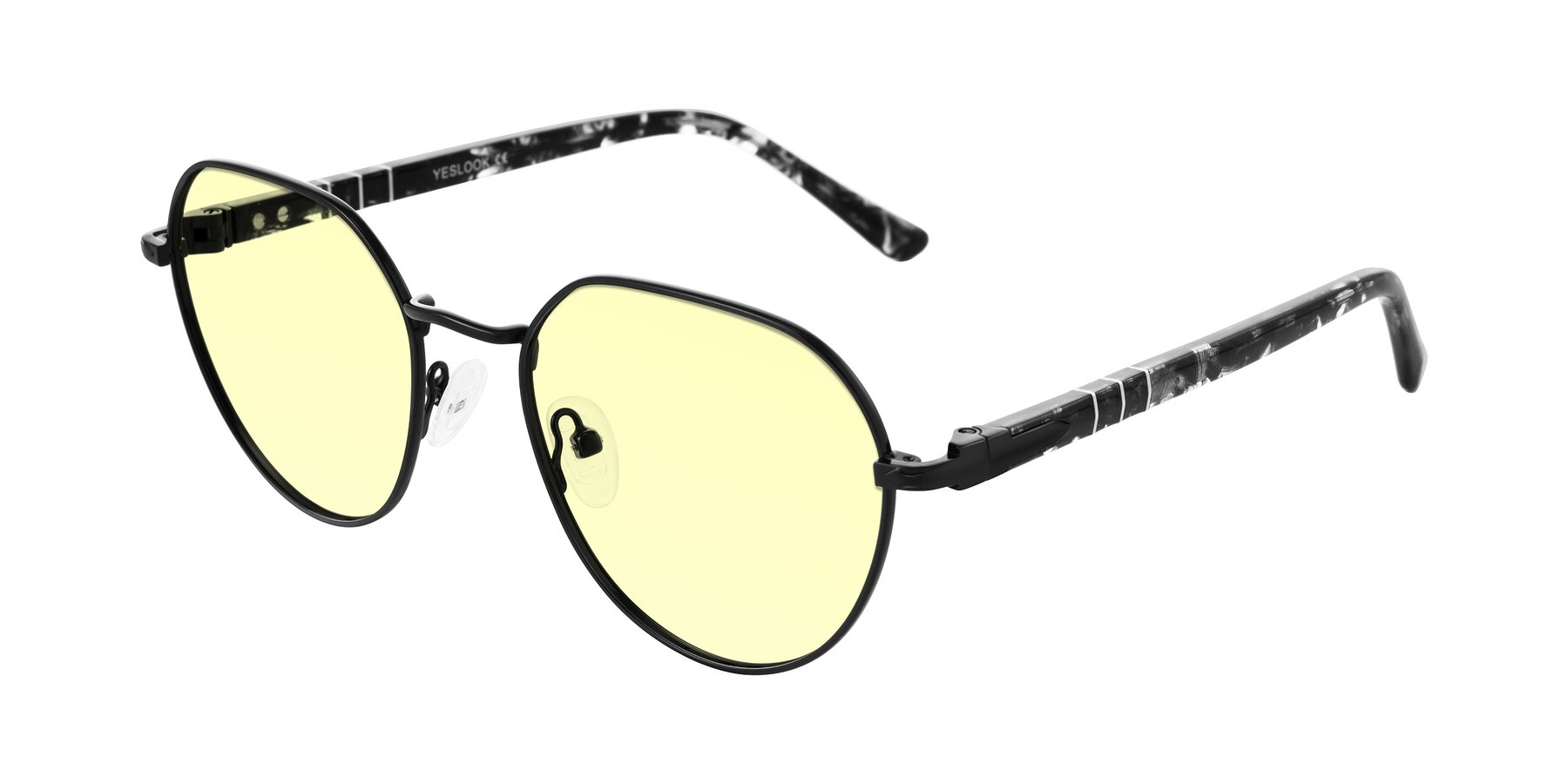 Angle of Qeenah in Black with Light Yellow Tinted Lenses
