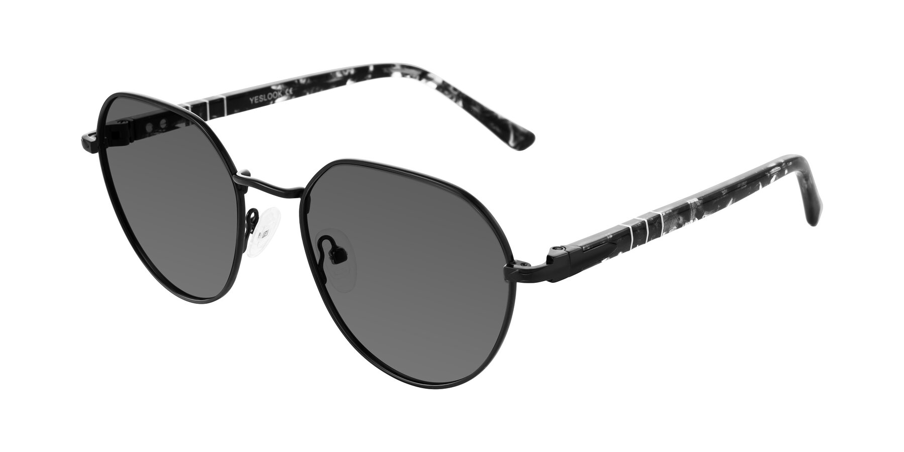 Angle of Qeenah in Black with Medium Gray Tinted Lenses