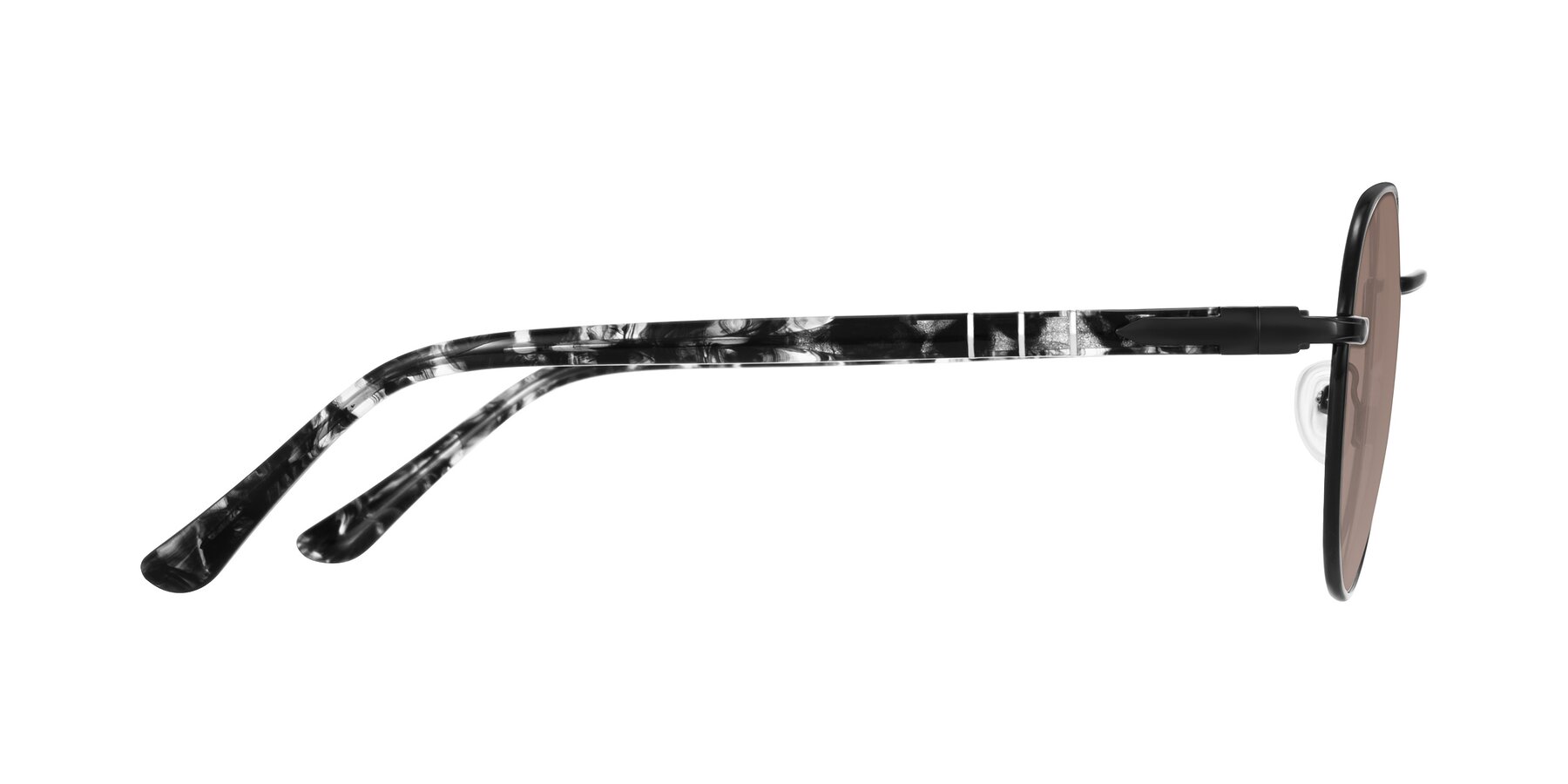 Side of Qeenah in Black with Medium Brown Tinted Lenses