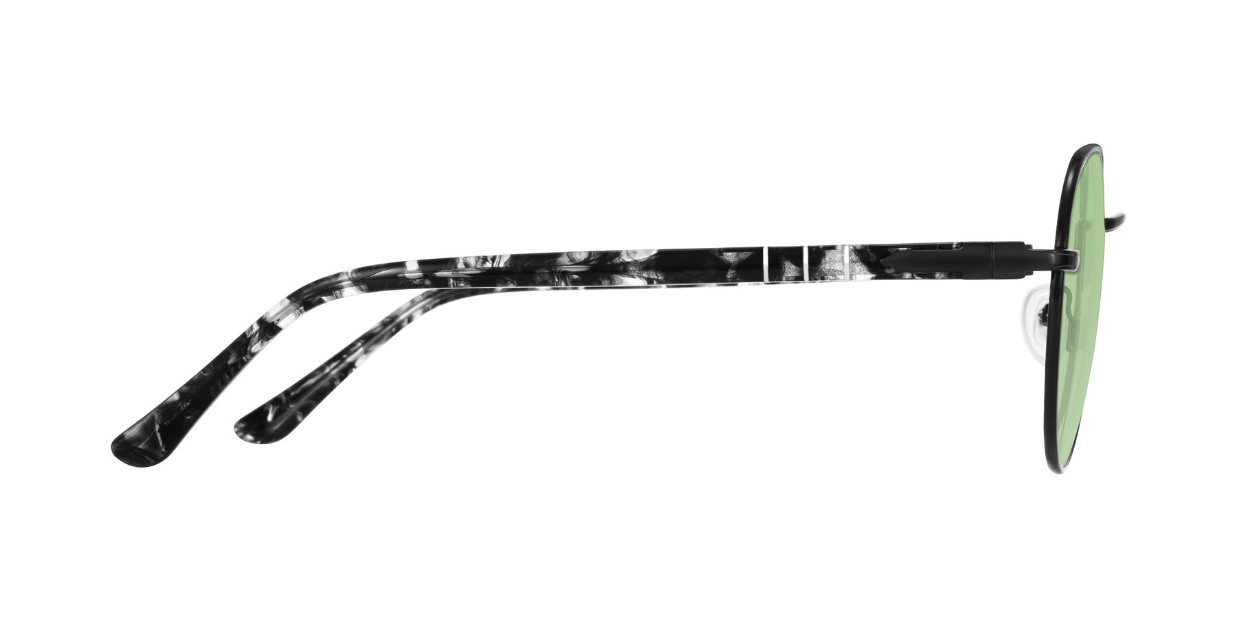 Side of Qeenah in Black with Medium Green Tinted Lenses