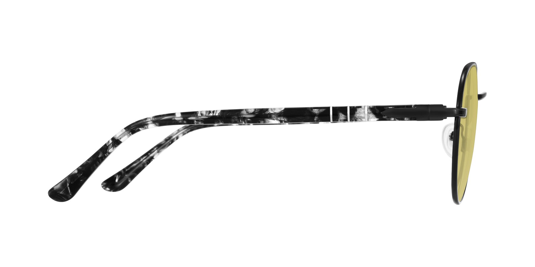 Side of Qeenah in Black with Medium Champagne Tinted Lenses
