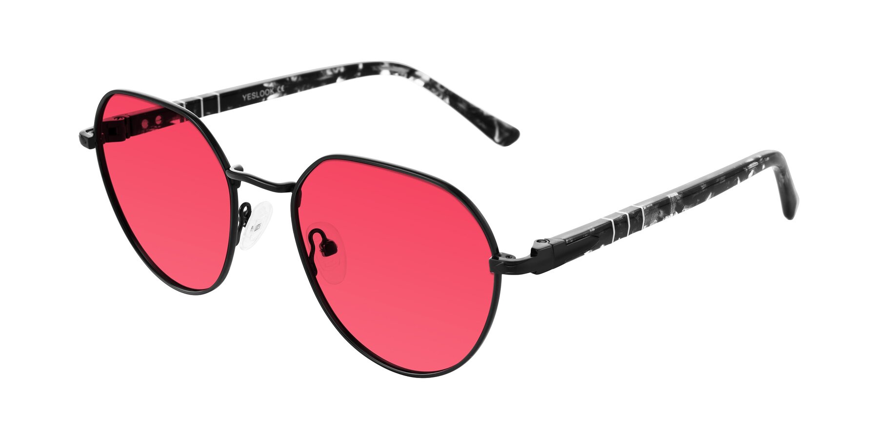 Angle of Qeenah in Black with Red Tinted Lenses