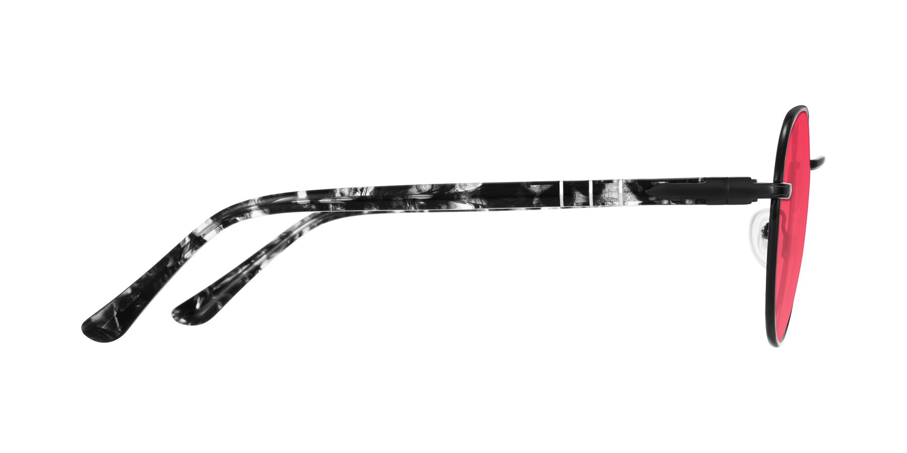 Side of Qeenah in Black with Red Tinted Lenses