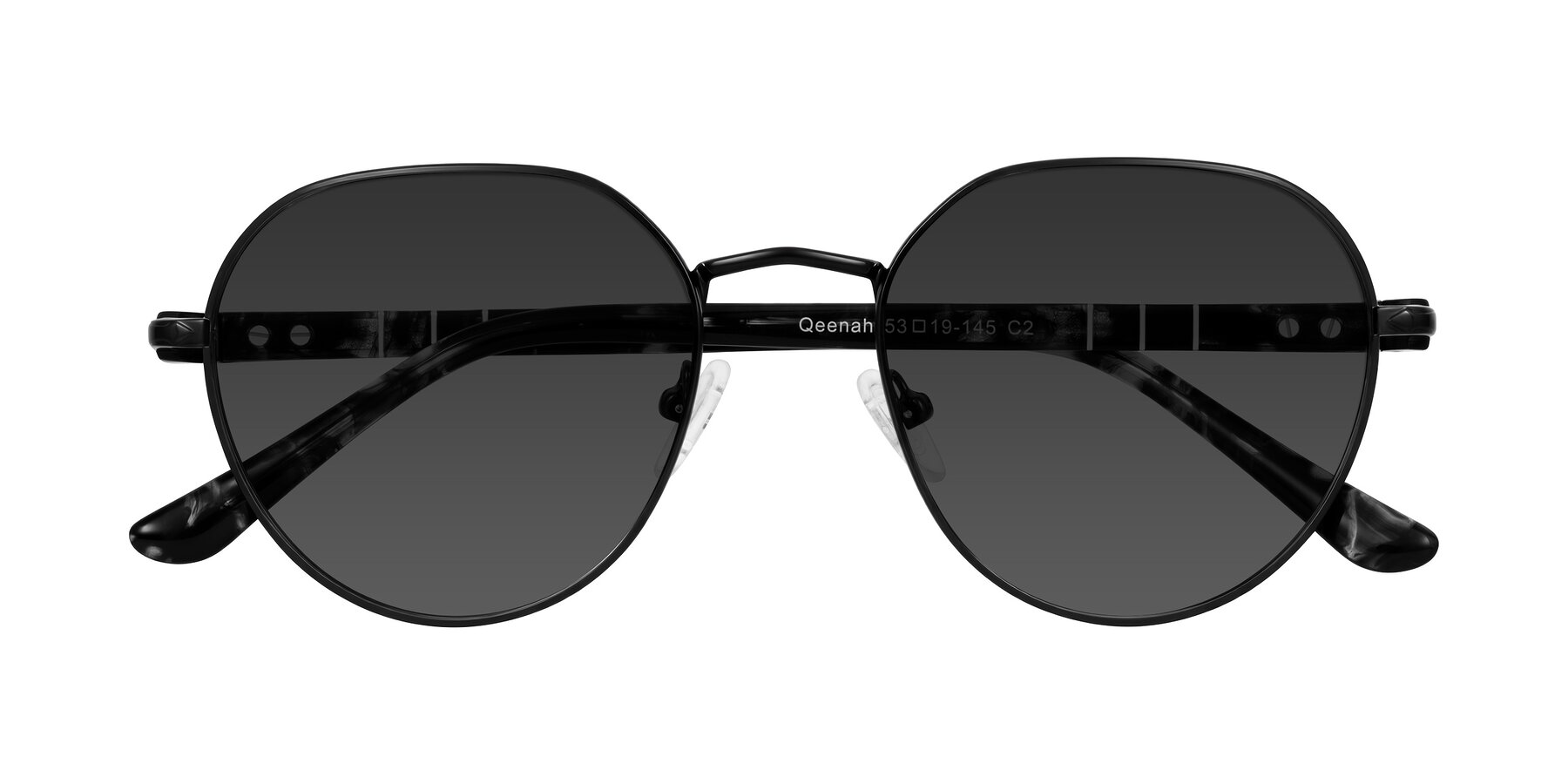Folded Front of Qeenah in Black with Gray Tinted Lenses