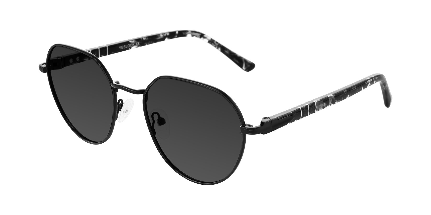 Angle of Qeenah in Black with Gray Tinted Lenses