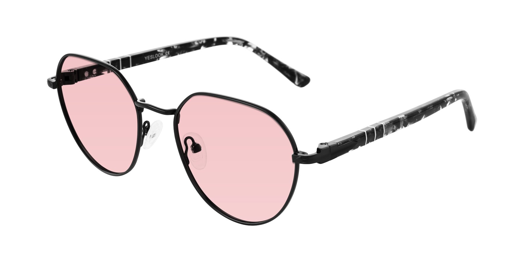 Angle of Qeenah in Black with Light Garnet Tinted Lenses