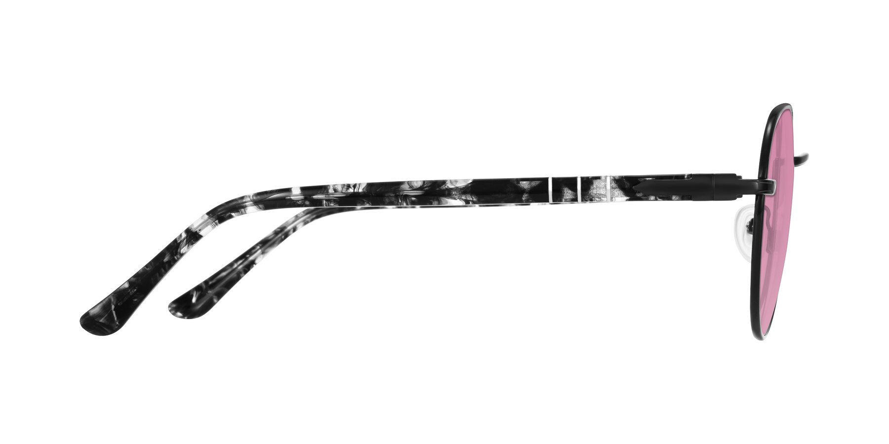 Side of Qeenah in Black with Medium Wine Tinted Lenses