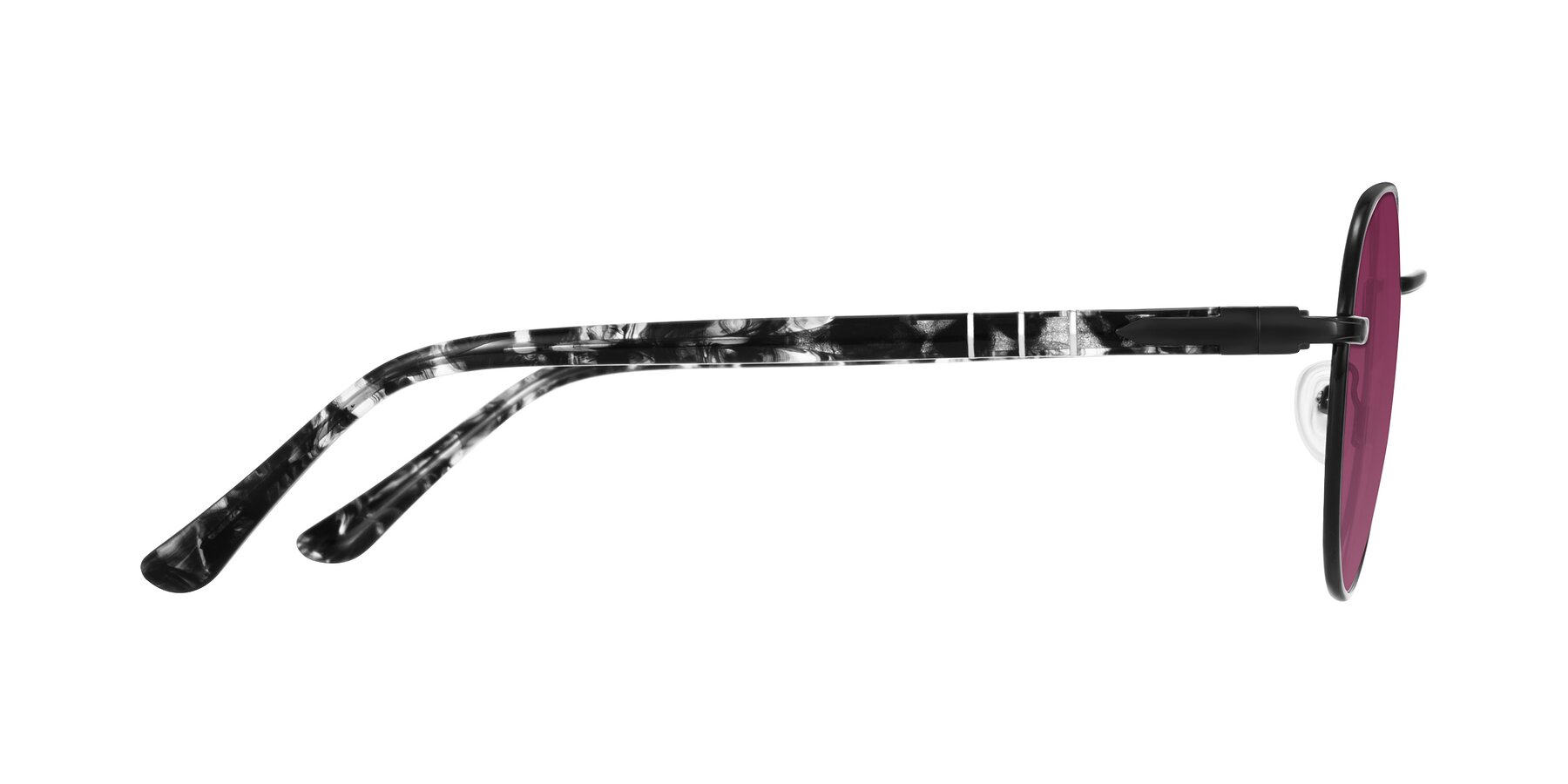 Side of Qeenah in Black with Wine Tinted Lenses