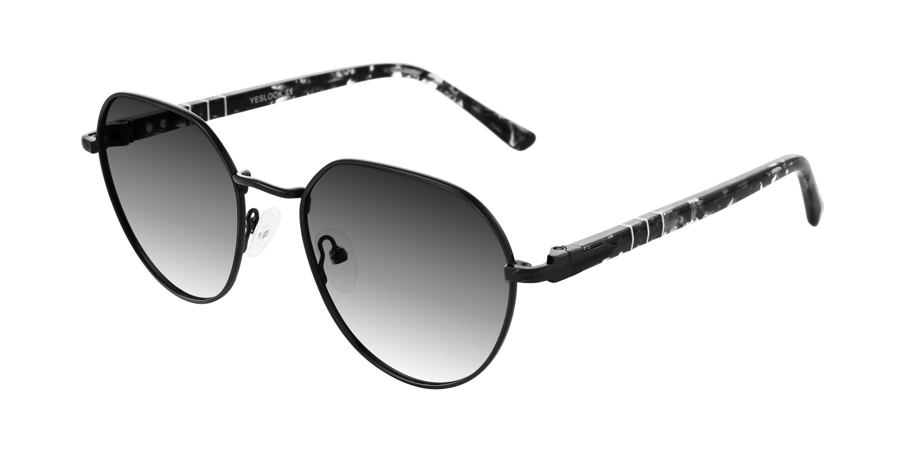 Angle of Qeenah in Black with Gray Gradient Lenses