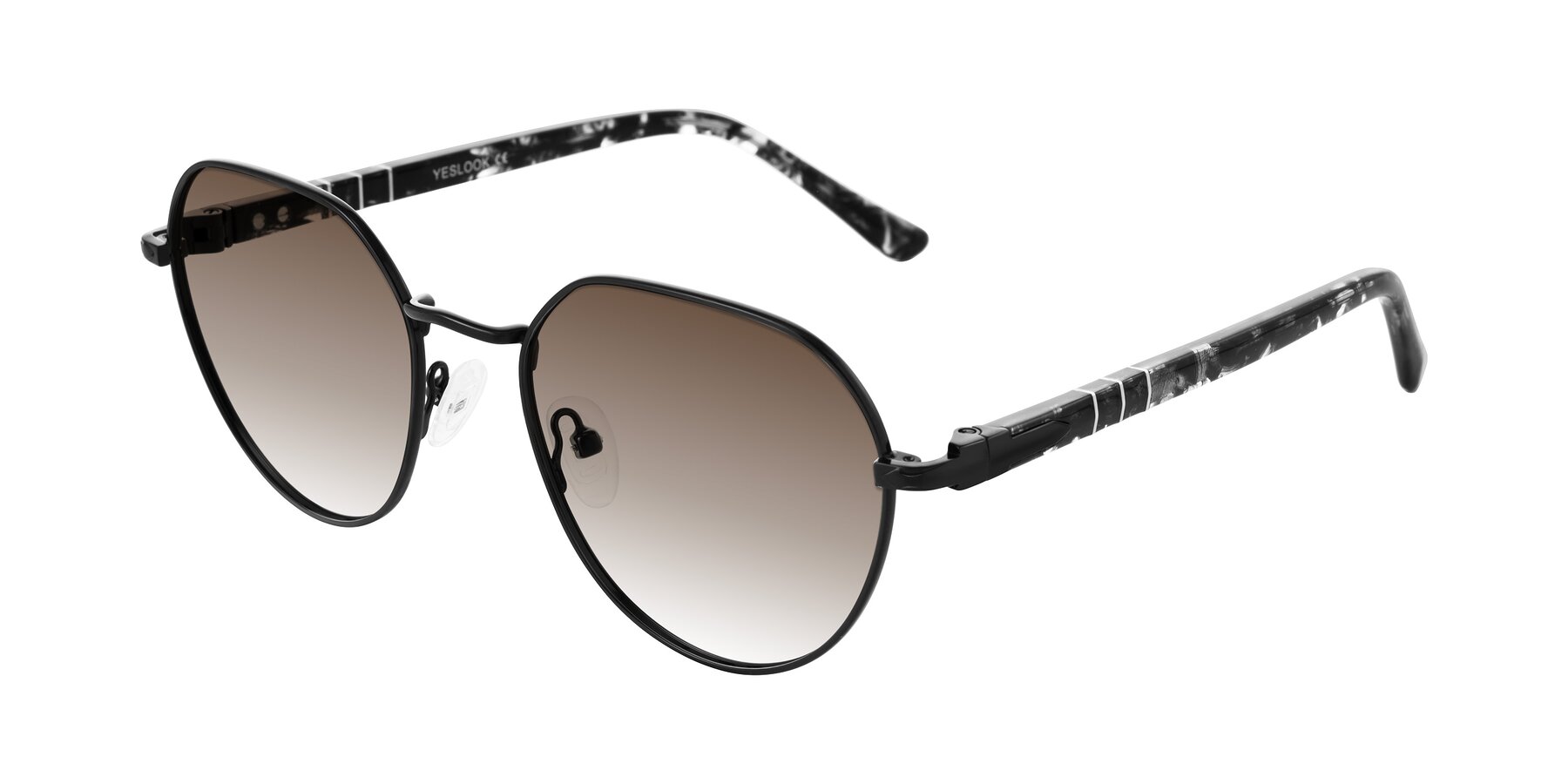 Angle of Qeenah in Black with Brown Gradient Lenses
