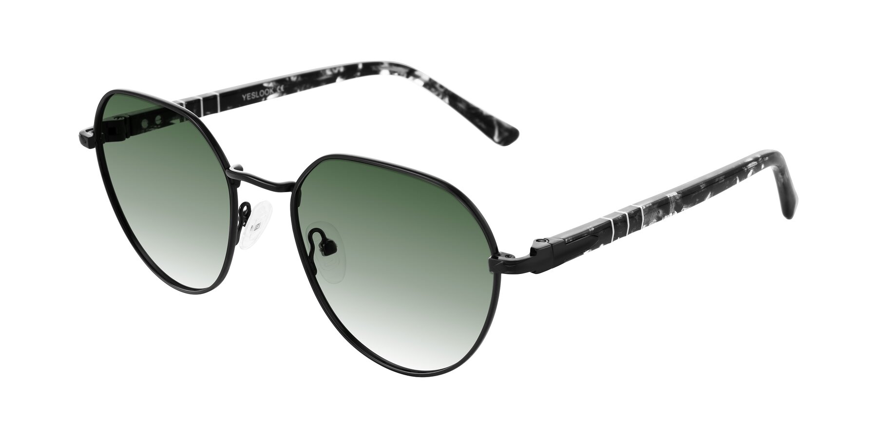 Angle of Qeenah in Black with Green Gradient Lenses