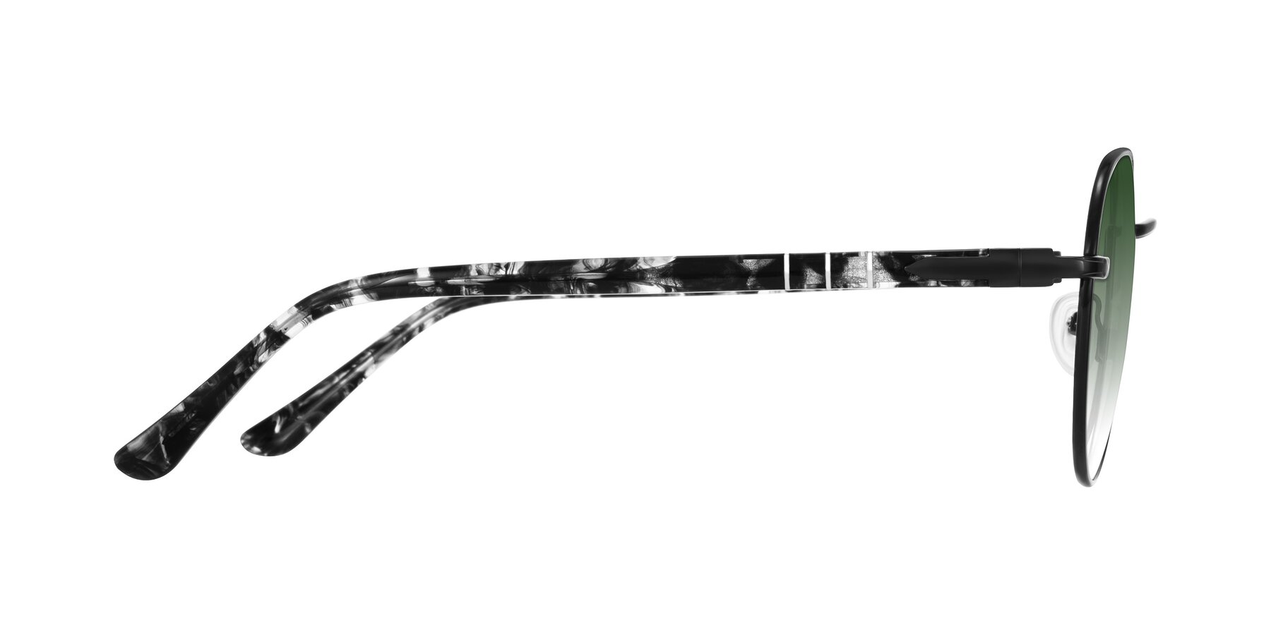 Side of Qeenah in Black with Green Gradient Lenses