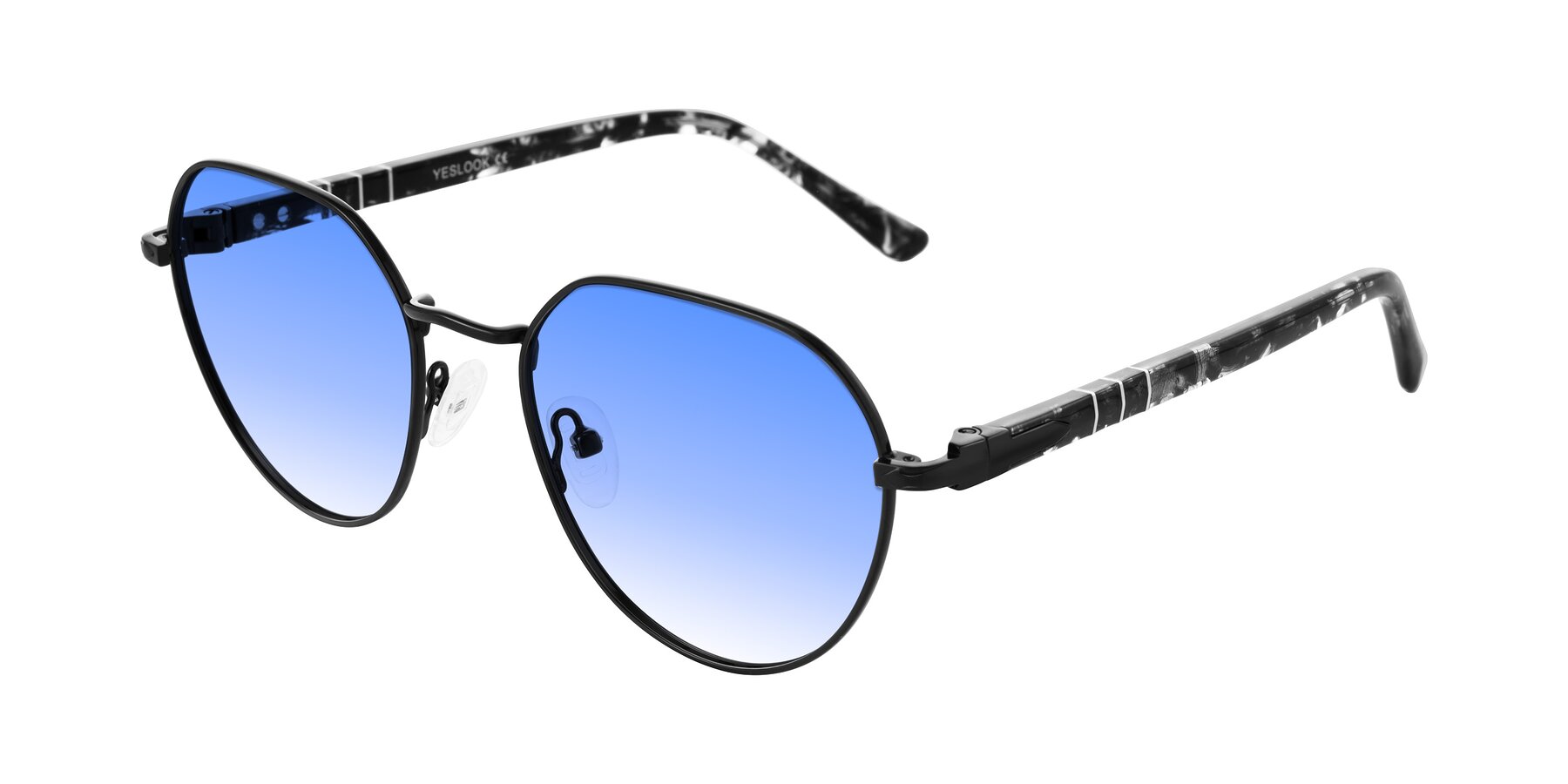 Angle of Qeenah in Black with Blue Gradient Lenses