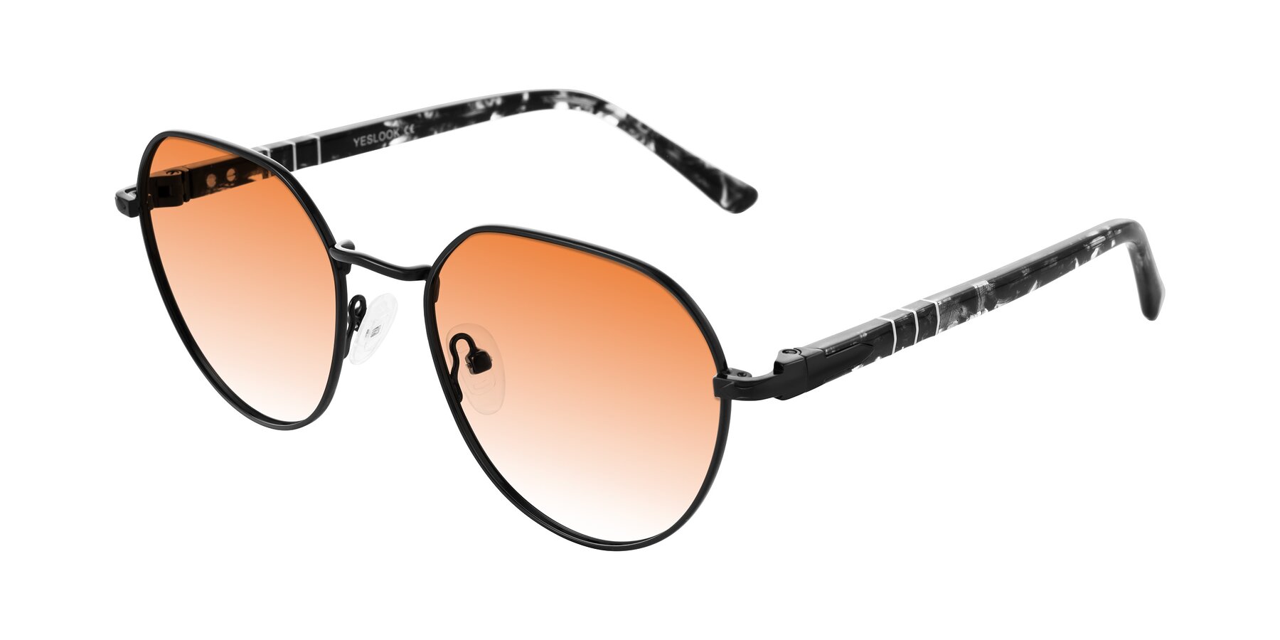Angle of Qeenah in Black with Orange Gradient Lenses