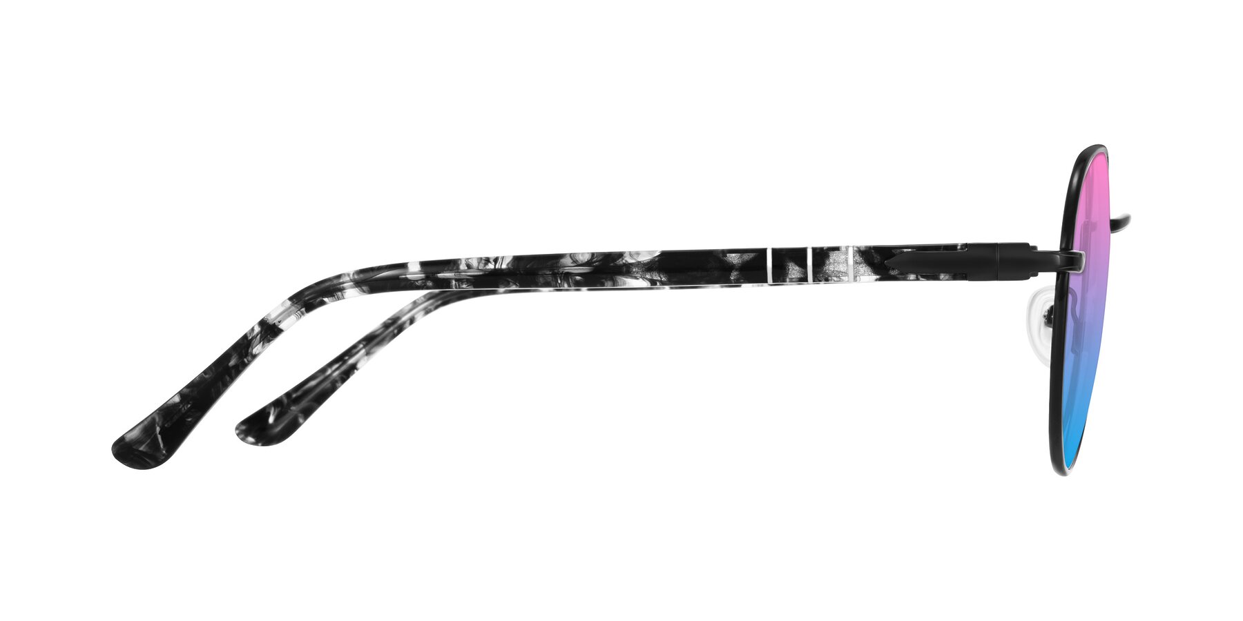 Side of Qeenah in Black with Pink / Blue Gradient Lenses