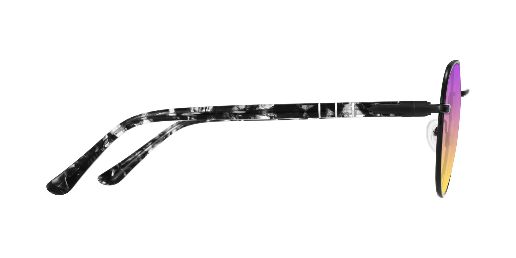 Side of Qeenah in Black with Purple / Yellow Gradient Lenses